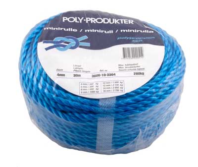 TÅGVIRKE PP 3-SL 4MMX30M BLÅ