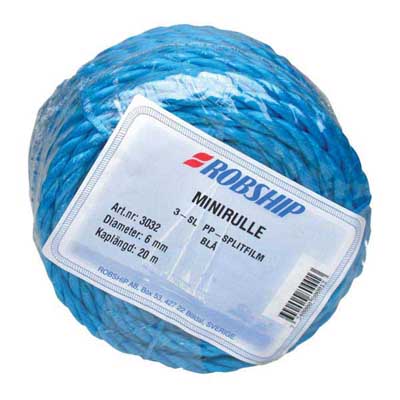 TÅGVIRKE PP BLÅ 6 MM  RLE=30M