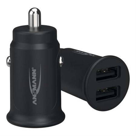 BILLADDARE 2XUSB A 12W SVART