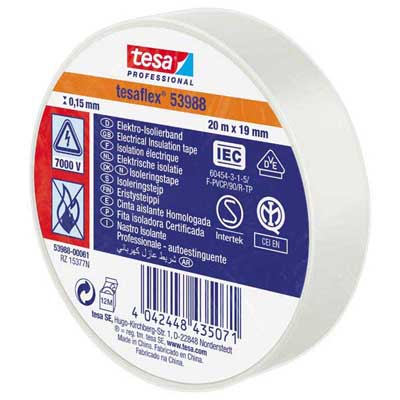 ISOLERINGSTEJP VIT   19MMX20M