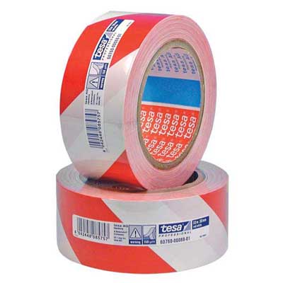 VARNINGSTEJP 50MM 33M RÖD/VIT  TESA