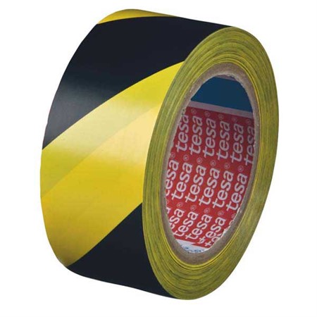 VARNINGSTEJP 50MM 33M GUL/SVRT TESA