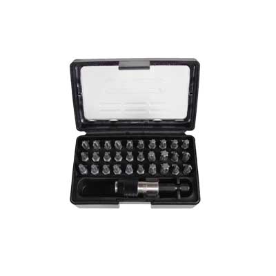 Bitsset 31dl svart i box Tecos Torx, Ph, Pz, Quick-Lock