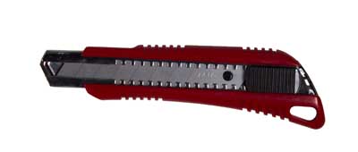 Brytbladskniv 18 mm m/autolås Tecos rød L-AL 2 extra blade